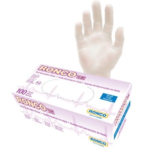 RONCO VE2 Vinyl Clear Examination Glove Powder Free Small 100x10